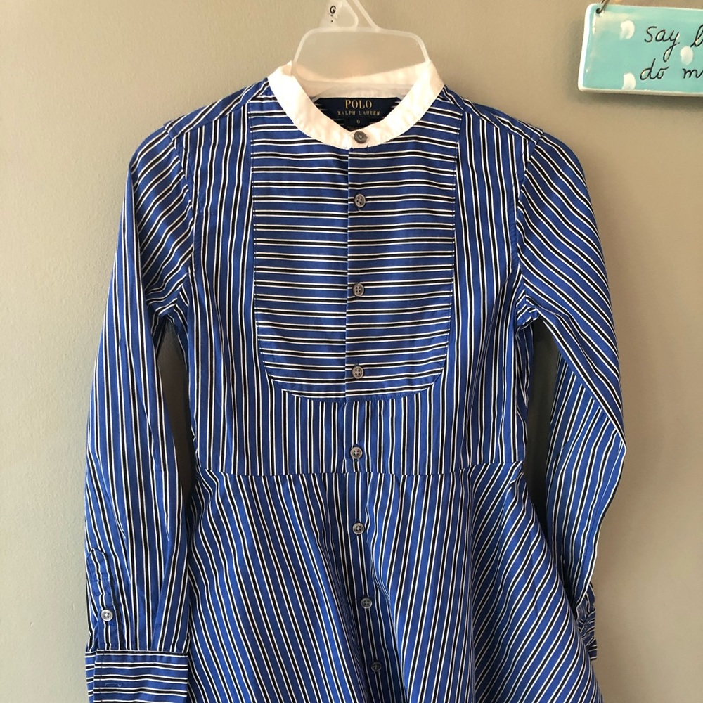 POLO Ralph Lauren Girls Tunic Shirt-Dress Blue/Blk